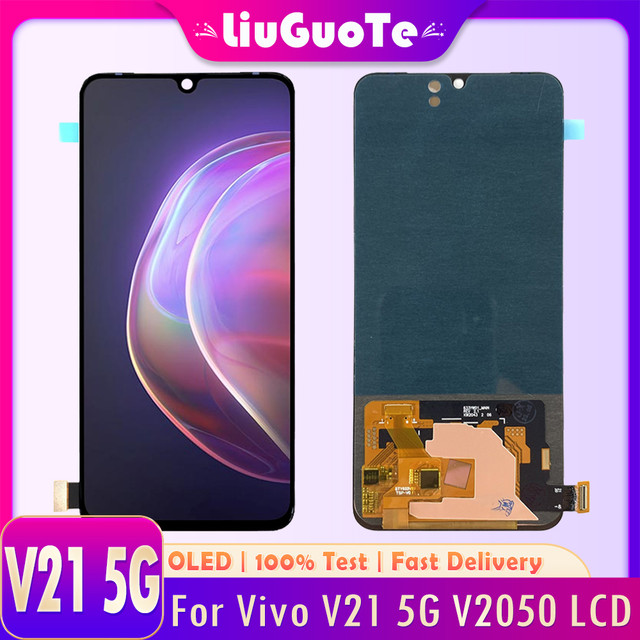 6.44 OLED LCD For Vivo V21 5G V2050 LCD Display Screen Touch Panel  Digitizer Sensor Assembly Replacement For Vivo V21 5G Screen - AliExpress